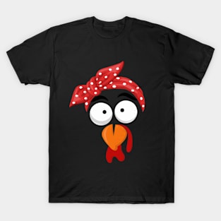 Turkey Face Headband Womens Happy Thanksgiving Day T-Shirt